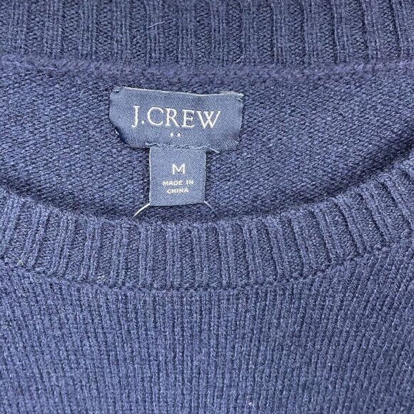 J.CREW Sweater Men Medium Navy Blue Pullover NEW Supersoft Lambswool Blend AA027 - Picture 3 of 11
